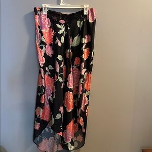 NWT Intimately Free People Chic Floral High-Low Skirt in Black and Pink Size M